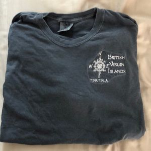 Large British Virgin Islands Faded Blue Tee